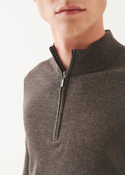 PATRICK ASSARAF EXTRA-FINE MERINO QUARTER ZIP