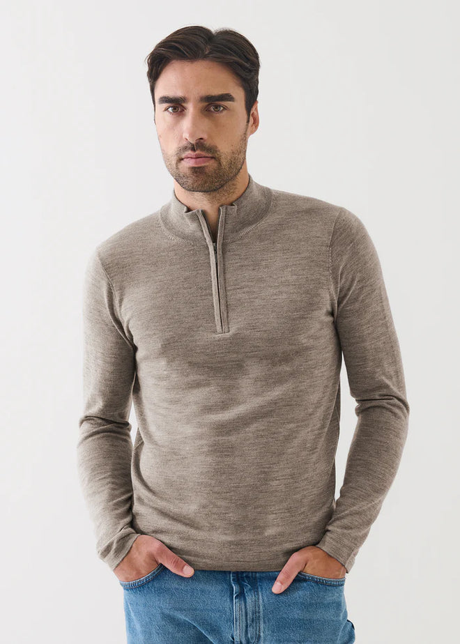PATRICK ASSARAF EXTRA-FINE MERINO QUARTER ZIP
