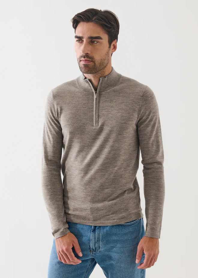 PATRICK ASSARAF EXTRA-FINE MERINO QUARTER ZIP