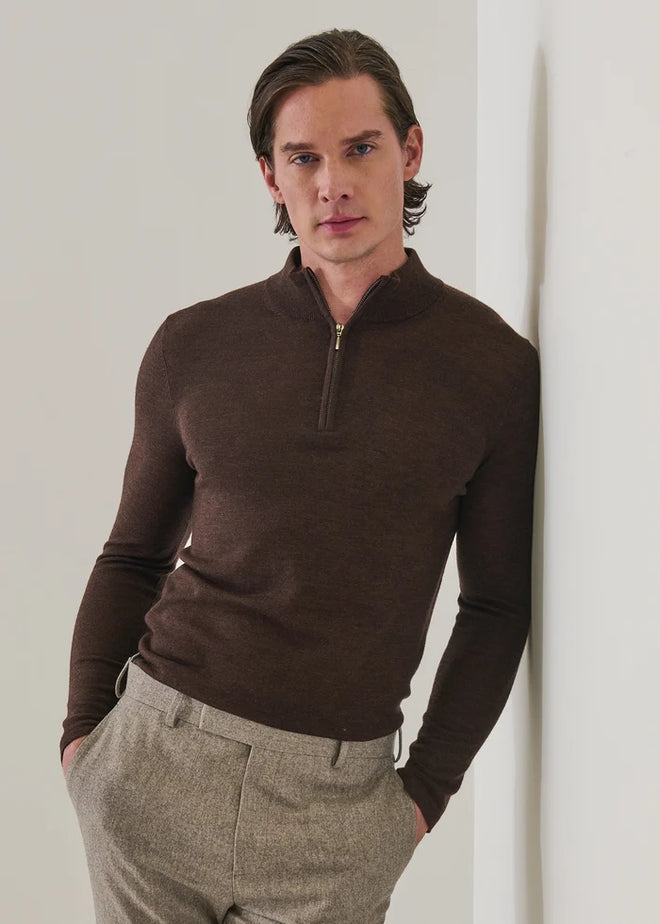 Patrick Assaraf Extra-Fine Merino Quarter Zip
