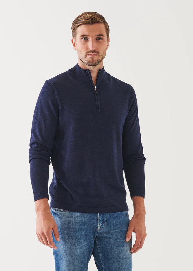 PATRICK ASSARAF MERINO QUARTER ZIP