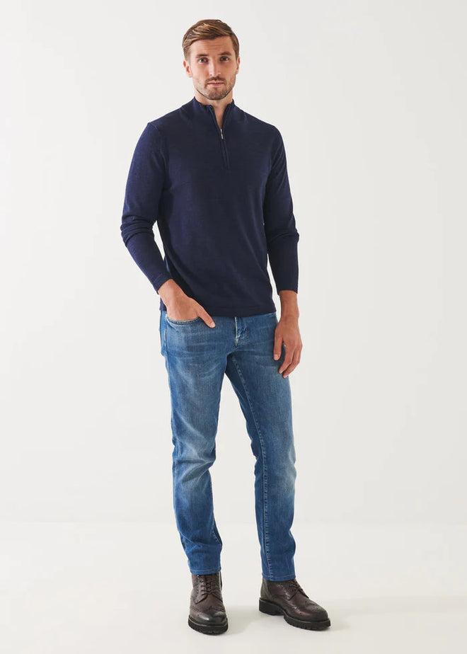 PATRICK ASSARAF MERINO QUARTER ZIP