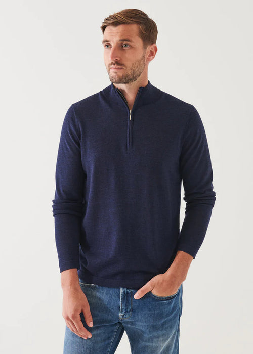 PATRICK ASSARAF MERINO QUARTER ZIP