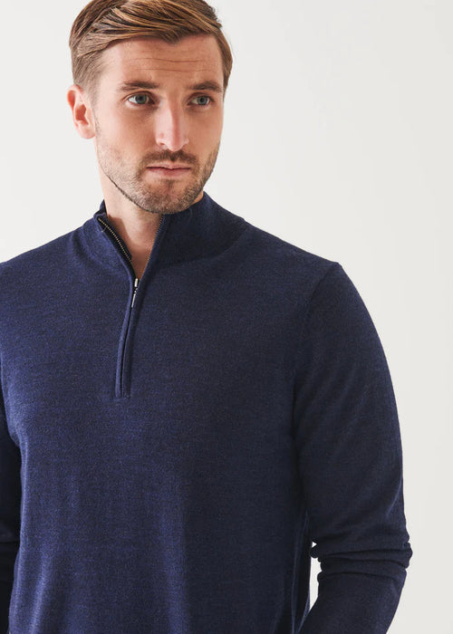 PATRICK ASSARAF MERINO QUARTER ZIP