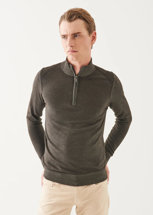 PATRICK ASSARAF EXTRA-FINE MERINO VINTAGE QUARTER ZIP