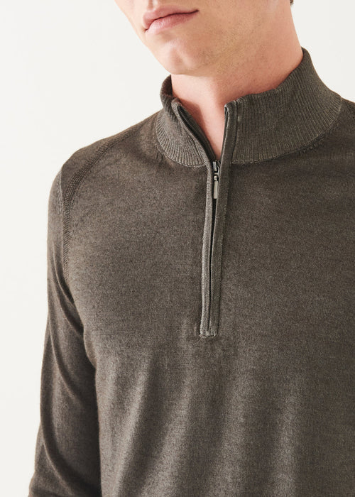 PATRICK ASSARAF EXTRA-FINE MERINO VINTAGE QUARTER ZIP