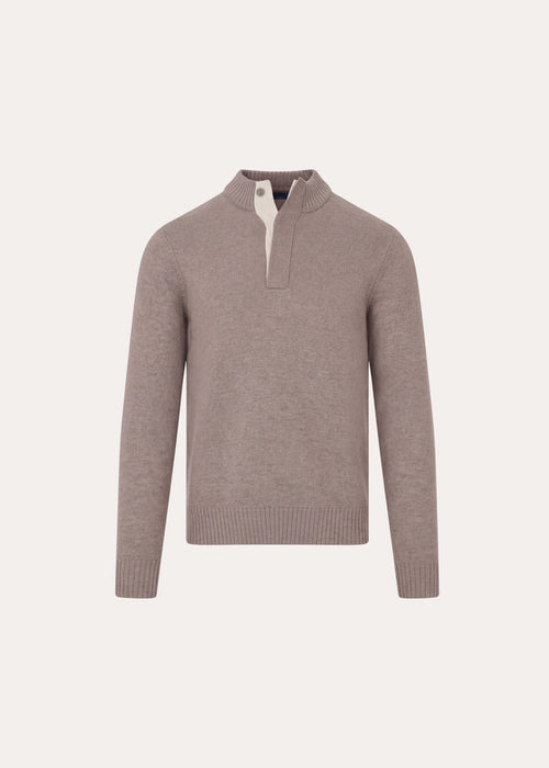 Patrick Assaraf Superfine Lambswool Button Mock Neck