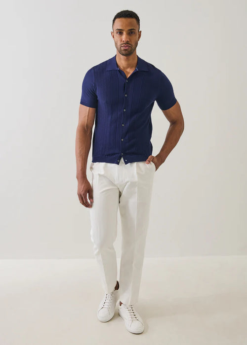 Patrick Assaraf Cotton Cashmere Textured Knit Shirt