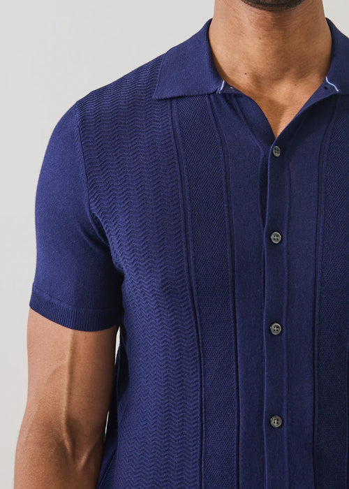 Patrick Assaraf Cotton Cashmere Textured Knit Shirt
