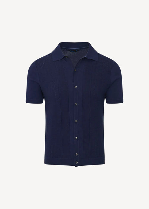 Patrick Assaraf Cotton Cashmere Textured Knit Shirt