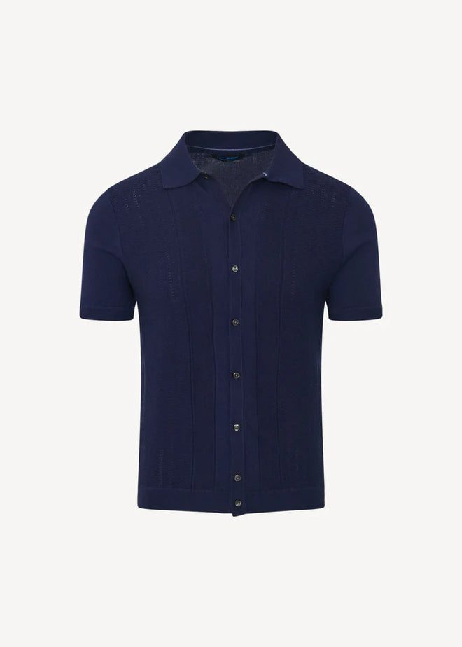 Patrick Assaraf Cotton Cashmere Textured Knit Shirt