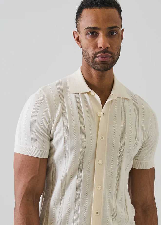 PATRICK ASSARAF COTTON CASHMERE KNIT SHIRT