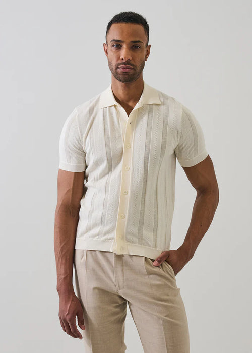 PATRICK ASSARAF COTTON CASHMERE KNIT SHIRT