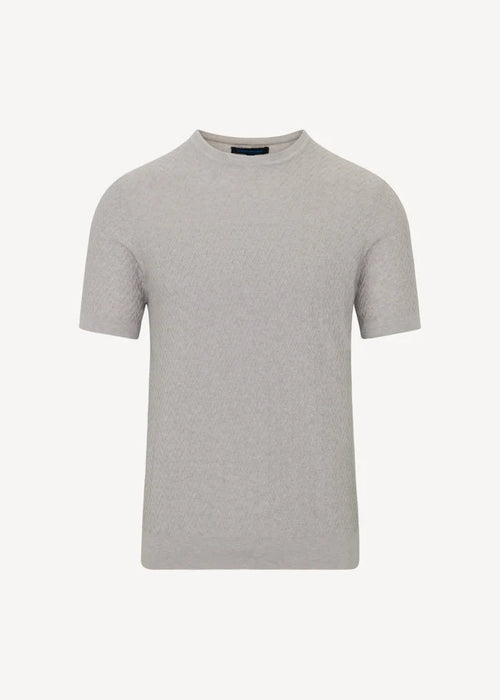 PATRICK ASSARAF COTTON-CUPRO CHEVRON STITCH CREWNECK