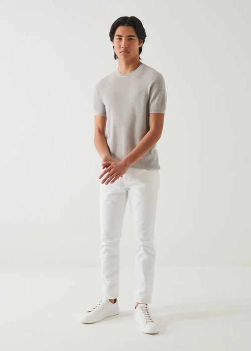 PATRICK ASSARAF COTTON CASHMERE RIBBED CREWNECK