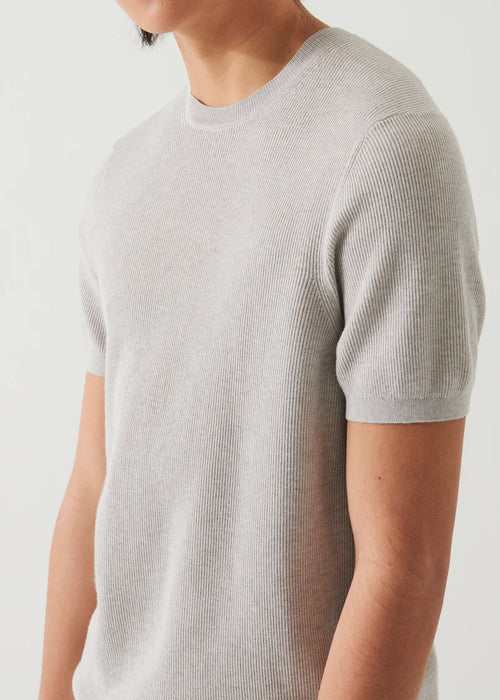 PATRICK ASSARAF COTTON CASHMERE RIBBED CREWNECK