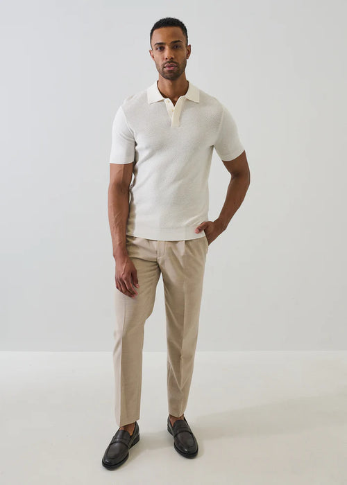 Patrick Assaraf Cotton-Silk Blend Textured Knit Polo