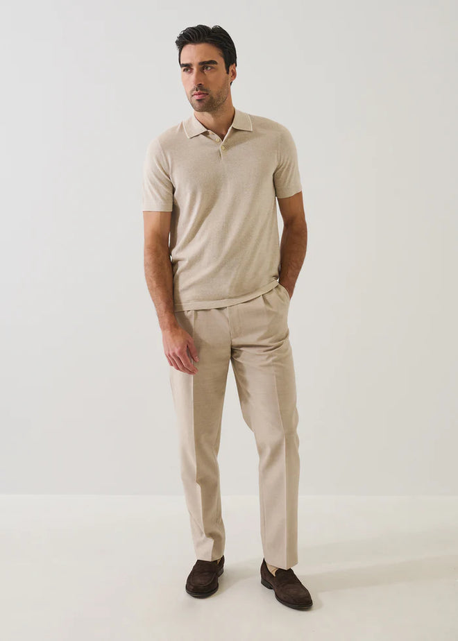 PATRICK ASSARAF COTTON-CUPRO TIPPED POLO
