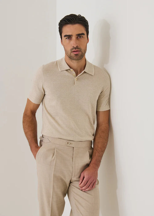 PATRICK ASSARAF COTTON-CUPRO TIPPED POLO