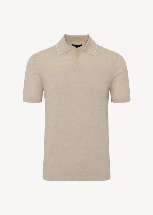 PATRICK ASSARAF COTTON-CUPRO TIPPED POLO