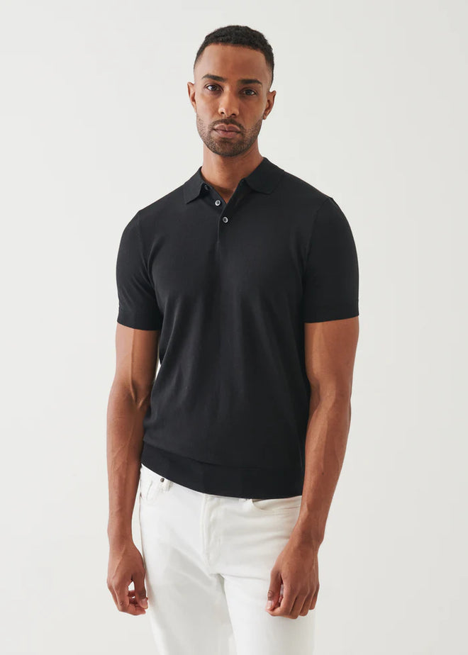 PATRICK ASSARAF COTTON CUPRO BUTTON POLO