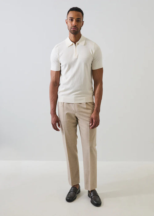 Patrick Assaraf Cotton Blend Zip Polo