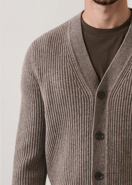 Patrick Assaraf Merino-Cashmere Ribbed Button Cardigan