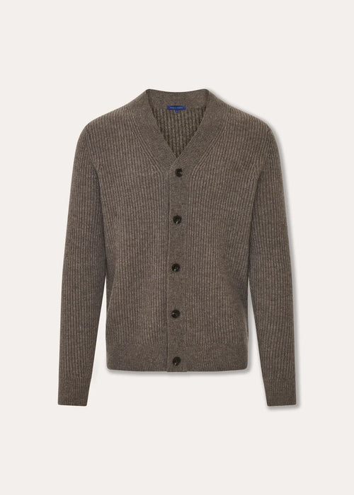 Patrick Assaraf Merino-Cashmere Ribbed Button Cardigan