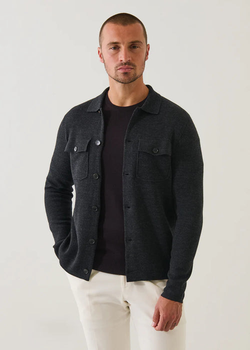 PATRICK ASSARAF DOUBLE FACE MERINO  UTILITY JACKET