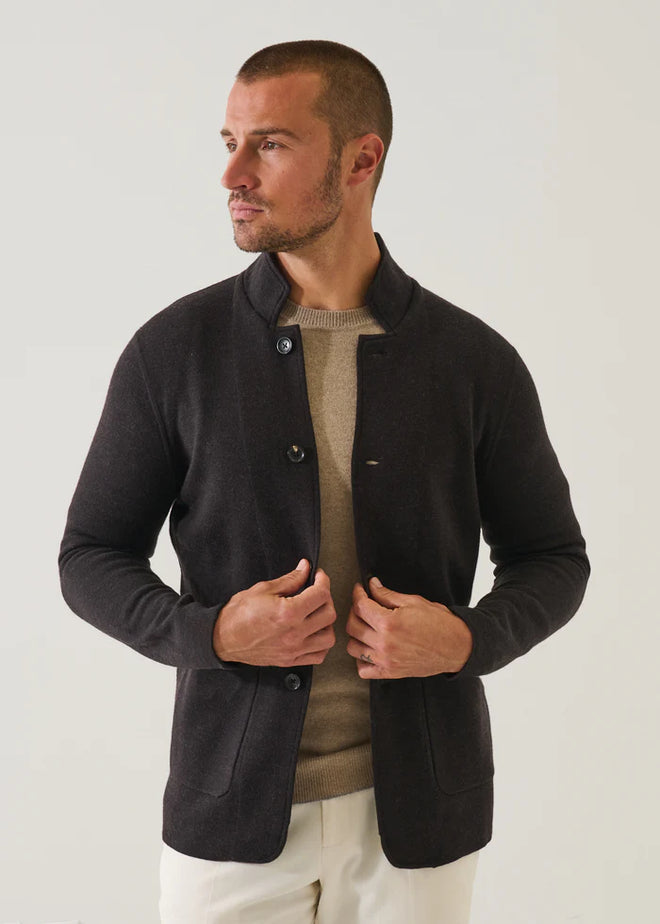 PATRICK ASSARAF DOUBLE FACE MERINO BUTTON FRONT JACKET