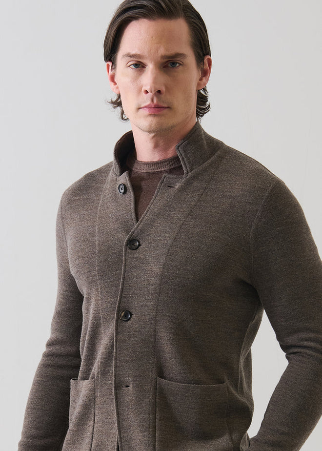 Patrick Assaraf Double Face Merino Button Front Jacket