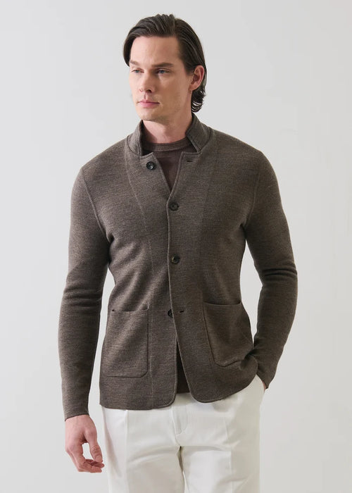 Patrick Assaraf Double Face Merino Button Front Jacket