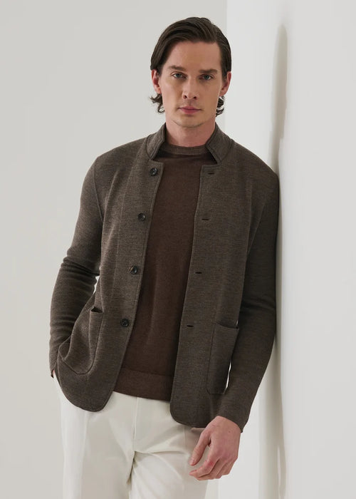 Patrick Assaraf Double Face Merino Button Front Jacket