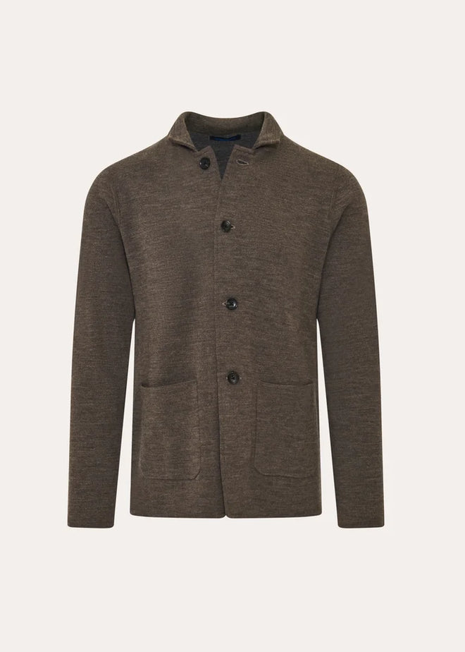Patrick Assaraf Double Face Merino Button Front Jacket