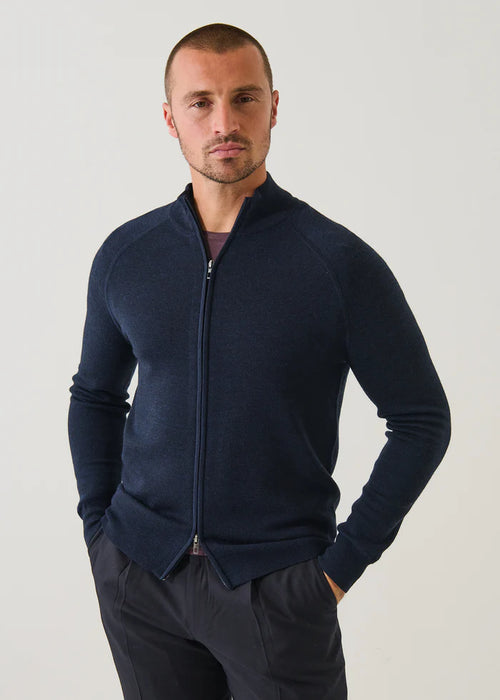 PATRICK ASSARAF EXTRA FINE MERINO BUTTON POLO