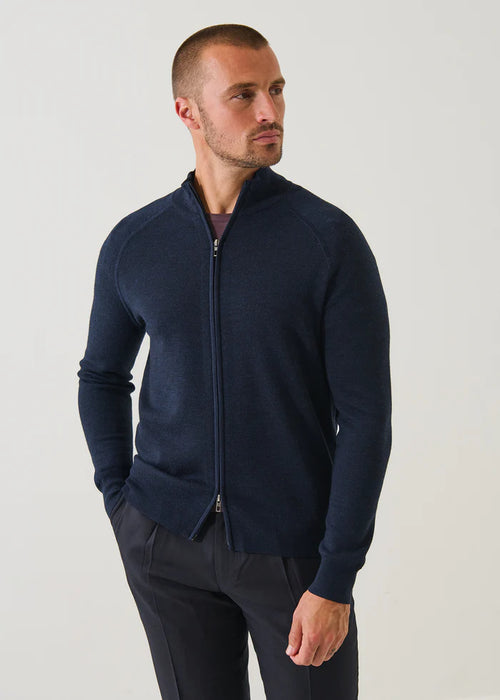 PATRICK ASSARAF EXTRA FINE MERINO BUTTON POLO