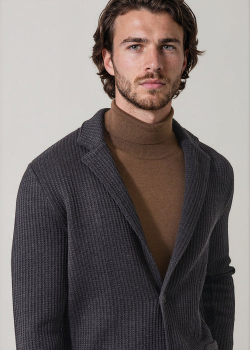 Patrick Assaraf Chain Stitch Merino Two Button Blazer