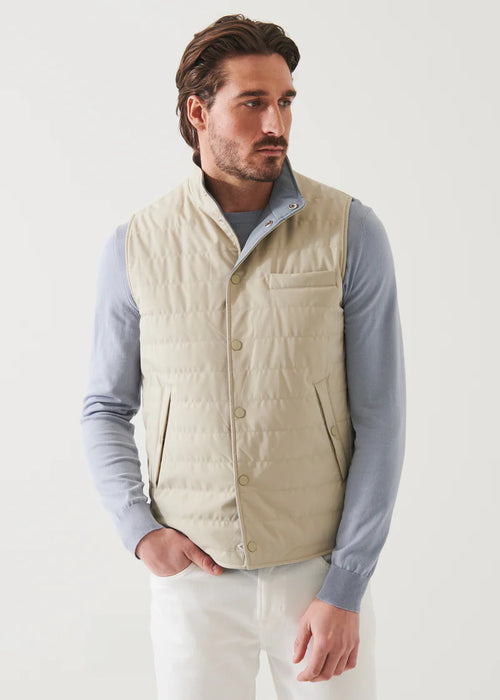 PATRICK ASSARAF ITALIAN NYLON QUILTED VEST