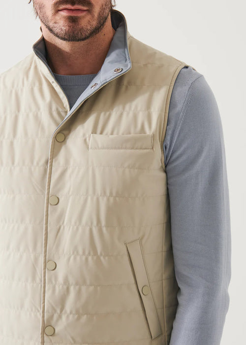 PATRICK ASSARAF ITALIAN NYLON QUILTED VEST