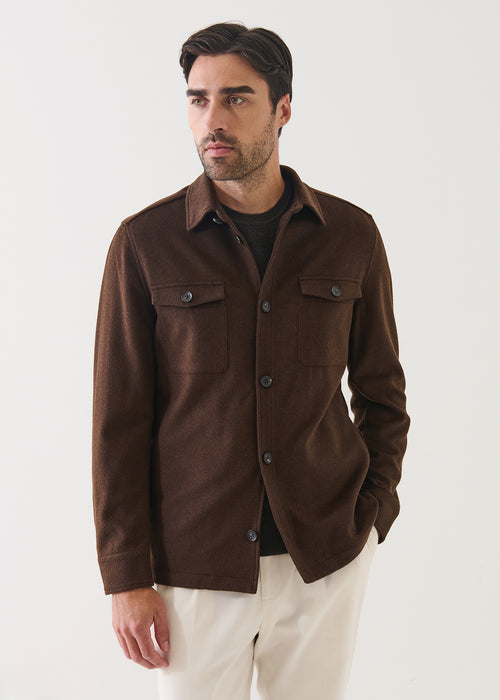 PATRICK ASSARAF WOOL/SILK UTILITY SHIRT JACKET