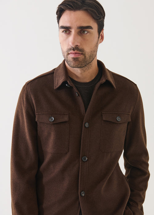 PATRICK ASSARAF WOOL/SILK UTILITY SHIRT JACKET