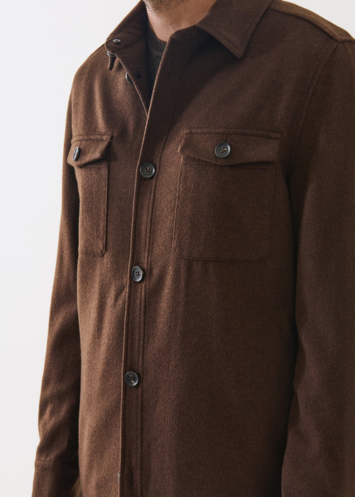 PATRICK ASSARAF WOOL/SILK UTILITY SHIRT JACKET