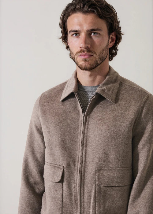 Patrick Assaraf Wool/Cashmere Zip-Up Bomber Jacket