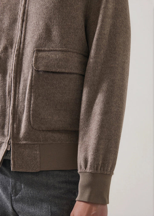 Patrick Assaraf Wool/Cashmere Zip-Up Bomber Jacket