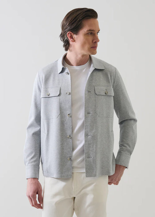Patrick Assaraf Textured Knit Shirt Jacket