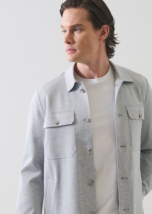 Patrick Assaraf Textured Knit Shirt Jacket