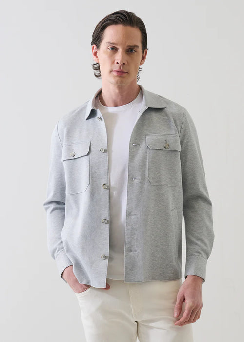 Patrick Assaraf Textured Knit Shirt Jacket