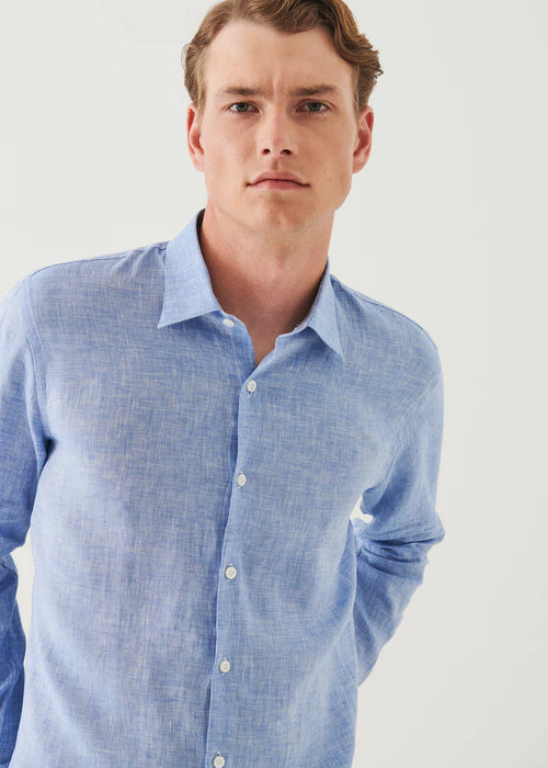 PATRICK ASSARAF LINEN CHAMBRAY SHIRT