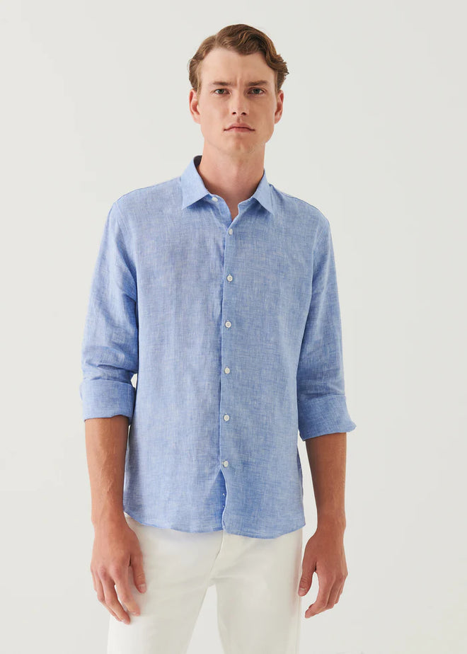 PATRICK ASSARAF LINEN CHAMBRAY SHIRT