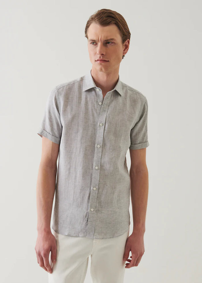 PATRICK ASSARAF SHORT SLEEVE LINEN SHIRT